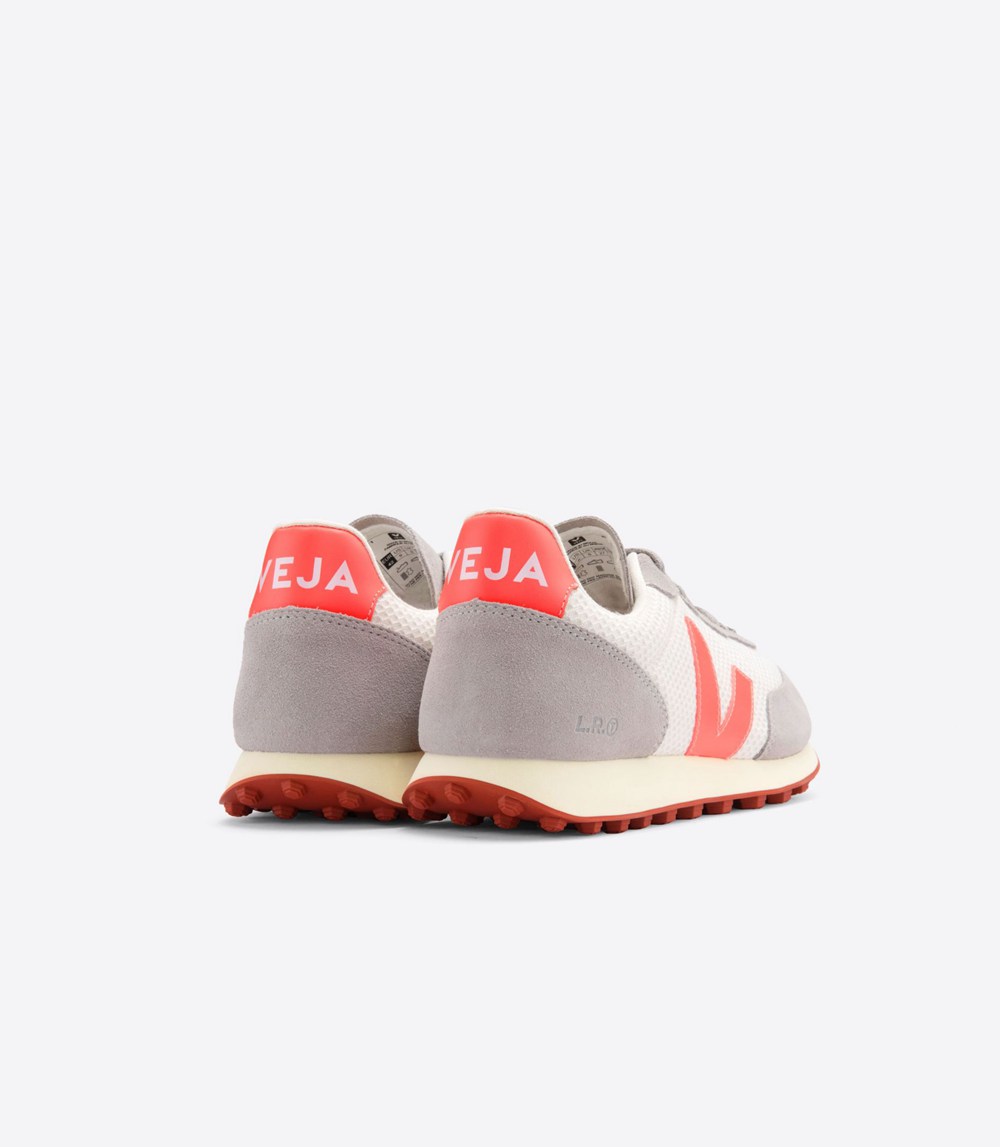 Veja Trainers Mens Grey/Orange/White - Rio Branco Hexamesh Gravel - YJRN-19605